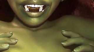 Sex with hot busty goblin girl