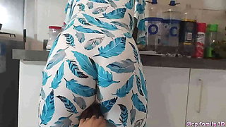 Hot Latina Stepdaughter Fucks Stepdad in Kitchen - Big Dick Doggystyle Action