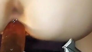 Fucking Pussy with a Huge Dildo