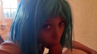Fucking Emo Girl Blue Hair With Big Dick