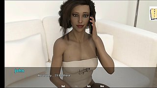 Busty babe with a big ass in a hentai visual novel