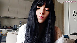 Goth Babe Smoking in bathrobe (ask me for full vid)