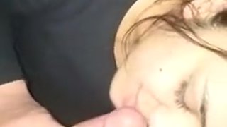 Little Mexican girl sucks her first dick