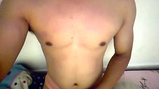 Boy Handsome Muscle Solo Cum Cock in House