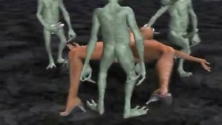 Aliens Group-Sex a 3D Princess!