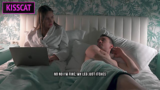 S2e5: Step Mom Helps to Cum Step Son in Share Bed While Working Till Get Pussy Creampie and Facial