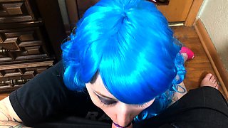 Amateur girlfriend handjob and blowjob with facial