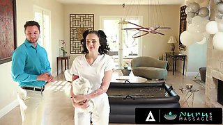 NURU MASSAGE - Sexy Tattooed Masseuse Charlotte Sins Gives Hot BJ In POV And Rides A Big Cock