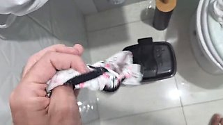 Amateur Redhead Fanny Squirting Finds Sister-In-Law's Used Panties and Cums on Them