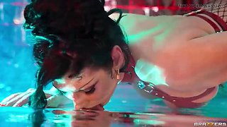Queenie Sateen Squirting Threesome with Mick Blue and Vince Carter - Big Tits, Blowjob, Cumshot