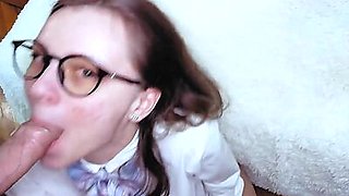 Please Cum on my Face and Glasses Russian GF