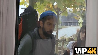 Stepdad and angrygirl go wild on the couch in European sexcapades