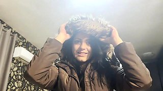 Cheating wife- A Lot Of Cum On Brown Fur Hooded Puffer Jacke