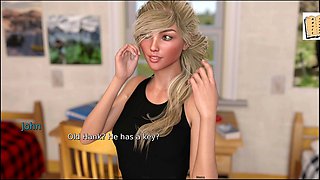 3D visual novel game featuring a blonde teen in an anime style