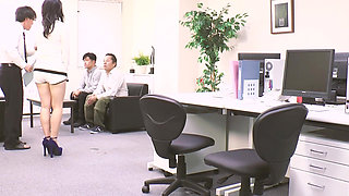 Office's Japanese Babes Scene-2_sexy Japanese Secretary Enjoys a Double Creampie in the Office