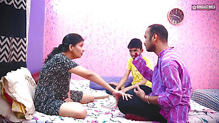 Desi Step Mom teaches her Step son How to Fuck and get threesome Fucking Experience with a Teacher ( Hindi Audio )