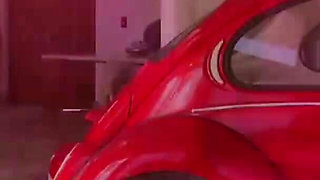 Amazing blonde MILF banging near swimming pool