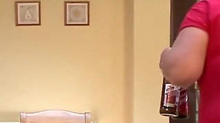 Granny in red hair lingerie has strong sexual desire for her pussy to be smashed with lover's cock in German amateur