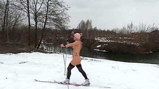 Nude Skiing Solo Female With Tattoos