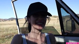 BIG TIT Big Thick ASS Tattooed Mature Milf Celebrity Gives Stranger a Blowjob In The Outback For a Lift Home - Melody Radford