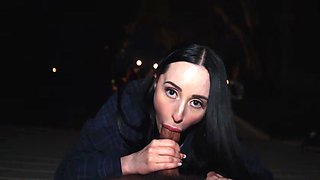 Violet Voss sucks firm cock and gets pounded outdoors