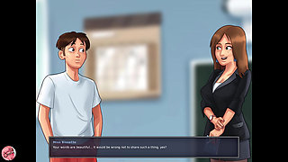 College professor gets turned on by touching my cock (Summertime Saga #7) - Jazziuu