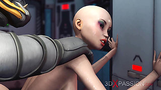 3D animation of a toon slave girl having sex HD