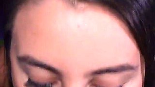 My stepsister gets under the table while I play to give me unexpected oral sex
