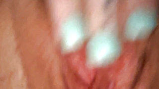 Close up of my pussy cumming while I have a dildo in my ass
