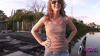 Short Skirt Pussy Shots and Outdoor Tit Flashing