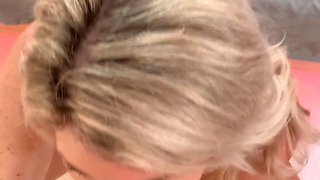 Horny Busty Blonde Stepmom Catches Stepson Jerking Off In Bedroom