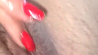 Pussy Masturbation in Living Room