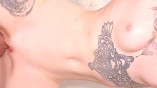 Messy Blowjob and Fast Fuck in the Shower