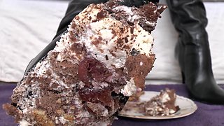 Smoking Mistress and Cake From Boot Soles POV Clip, Lady Victoria Valente