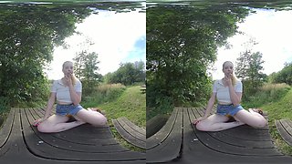 Aloralux - Smoking Bench; Amateur Outdoor Flashing her Tits