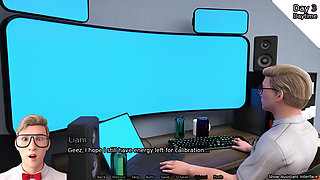 Sexbot Steph Route #1 Animated Porn Gameplay - Mixed Race Hottie Jerks off Nerd