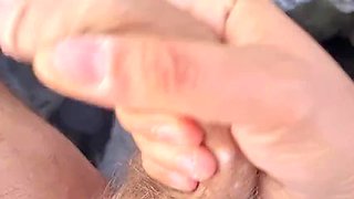 Amateur in Public  Public Cumshot With Huge Cock