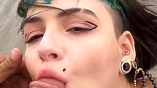 Influencer Sucking Dick in Public on a Beach