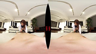 Amoral asian teen in pantyhose VR sex video