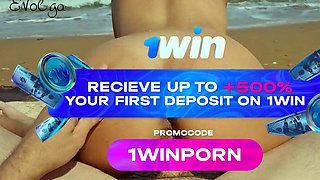 Sex on the nude beach with a warm whore and a sloppy girl,