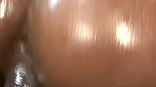 Sexy oiled big ass ebony fucked and creampied from BBC