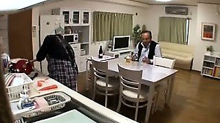 Slender Japanese housewife seduces a guy to fulfill her sex