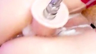 Fucking a Creamy Pussy with a Big Dildo