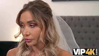 VIP4K. Guy doesn't lose his chance and seduces bride in wedding dress