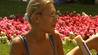 Amateur Pussy Fingering Video with German Babe in Public