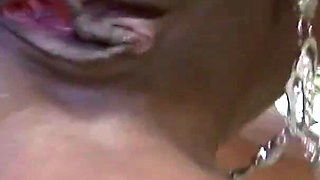 Busty ebony skin Cris Lira sucks and ass fucks cock