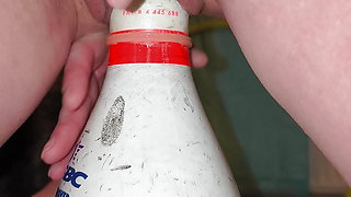 Bowling pin fucked for squirting