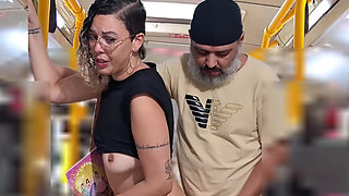 Slutty Student Gets Cumshot on the Bus