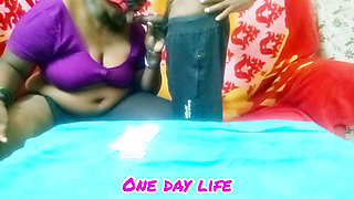 Tamil homemade husband and wife playing sex games while they are alone at home clear tamil audio