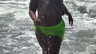 Natural Fat Ass - Thick Legs Tease - Big Tits Areolas - Thong - Wet Hair - Beach - Thong Big Booty - Latina - Puerto Rican Women